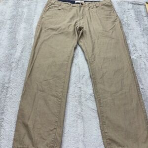 Flag & Anthem Beige Chino Pants Regular Fit Cotton/Linen blend Mens 36x30